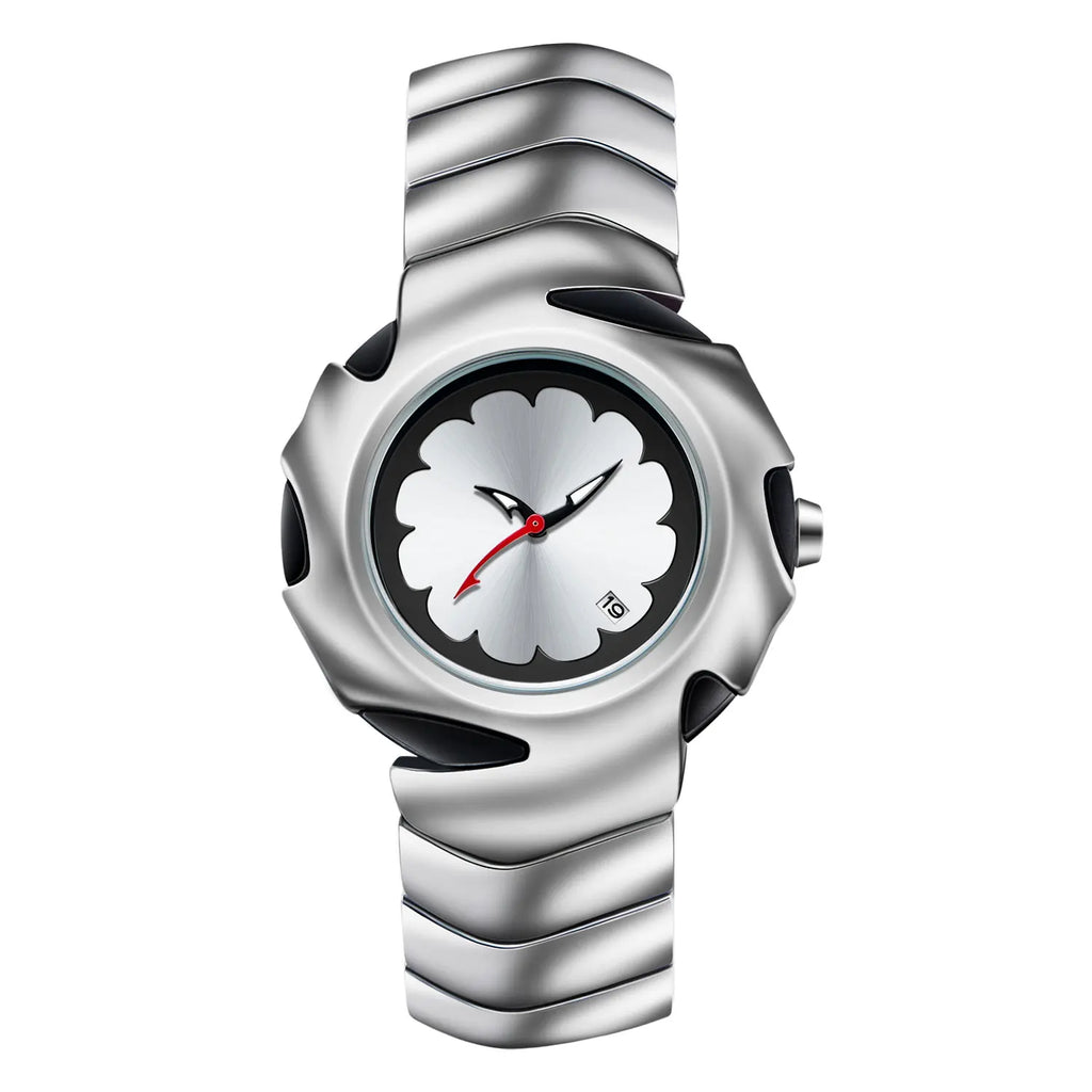 Men'S Y2K Unique Blade Fashion Stainless Steel Black Blue Luxury Top Analog Quartz Waterproof Dress Wristwatches