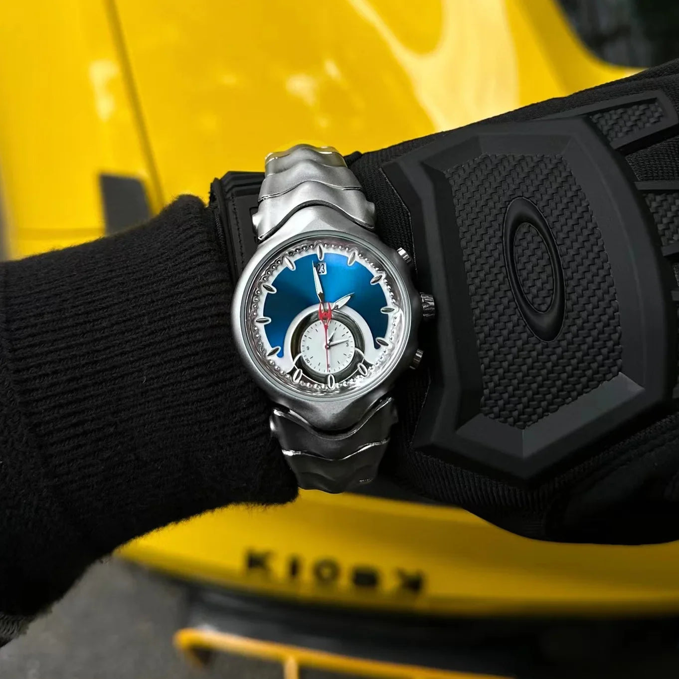 Y2K Creative Black Silver Unique Fake Dial Quartz Watches Men Different Waterproof Watch Man Luminous Steel Watch Male Clock